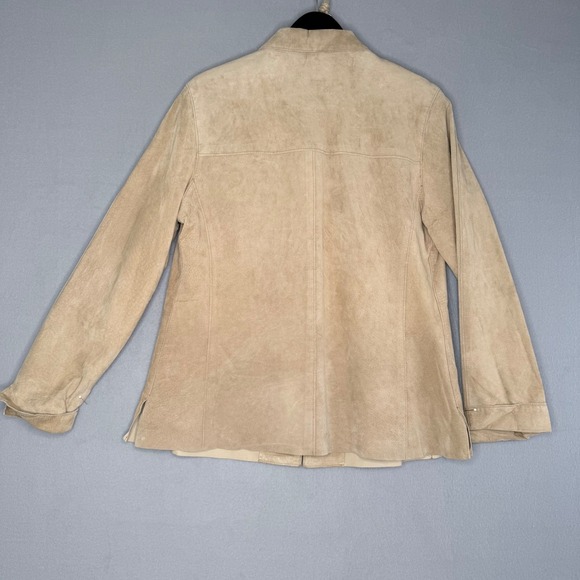 LORD & TAYLOR Tan Suede Leather Jacket Women's Size L Classic Style‎ - Picture 6 of 14